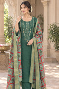 Emerald Heritage Bloom Unstitched Suit