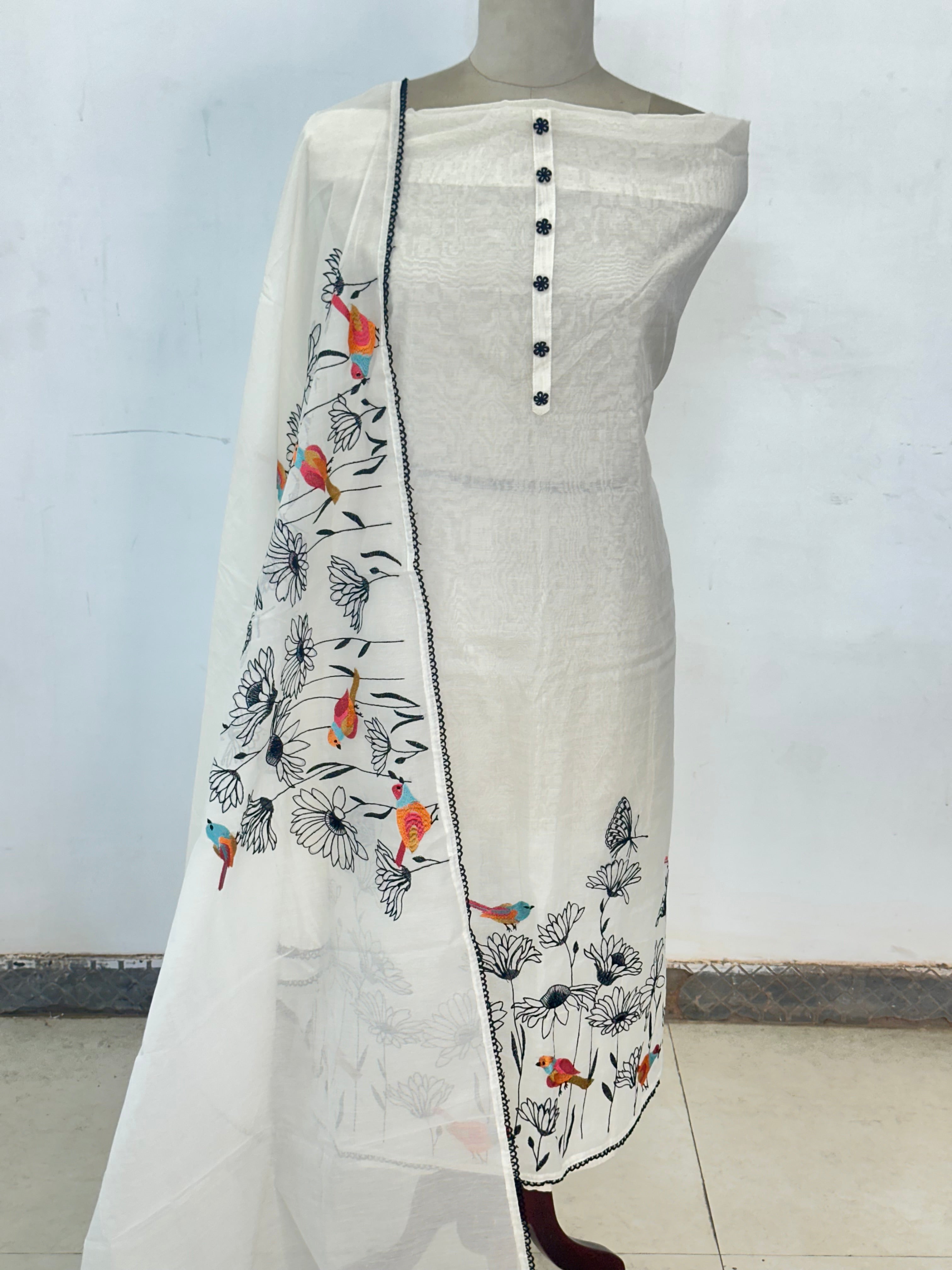 Mul Chanderi Suit Set
