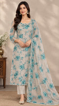 Floral Elegance Unstitched Suit
