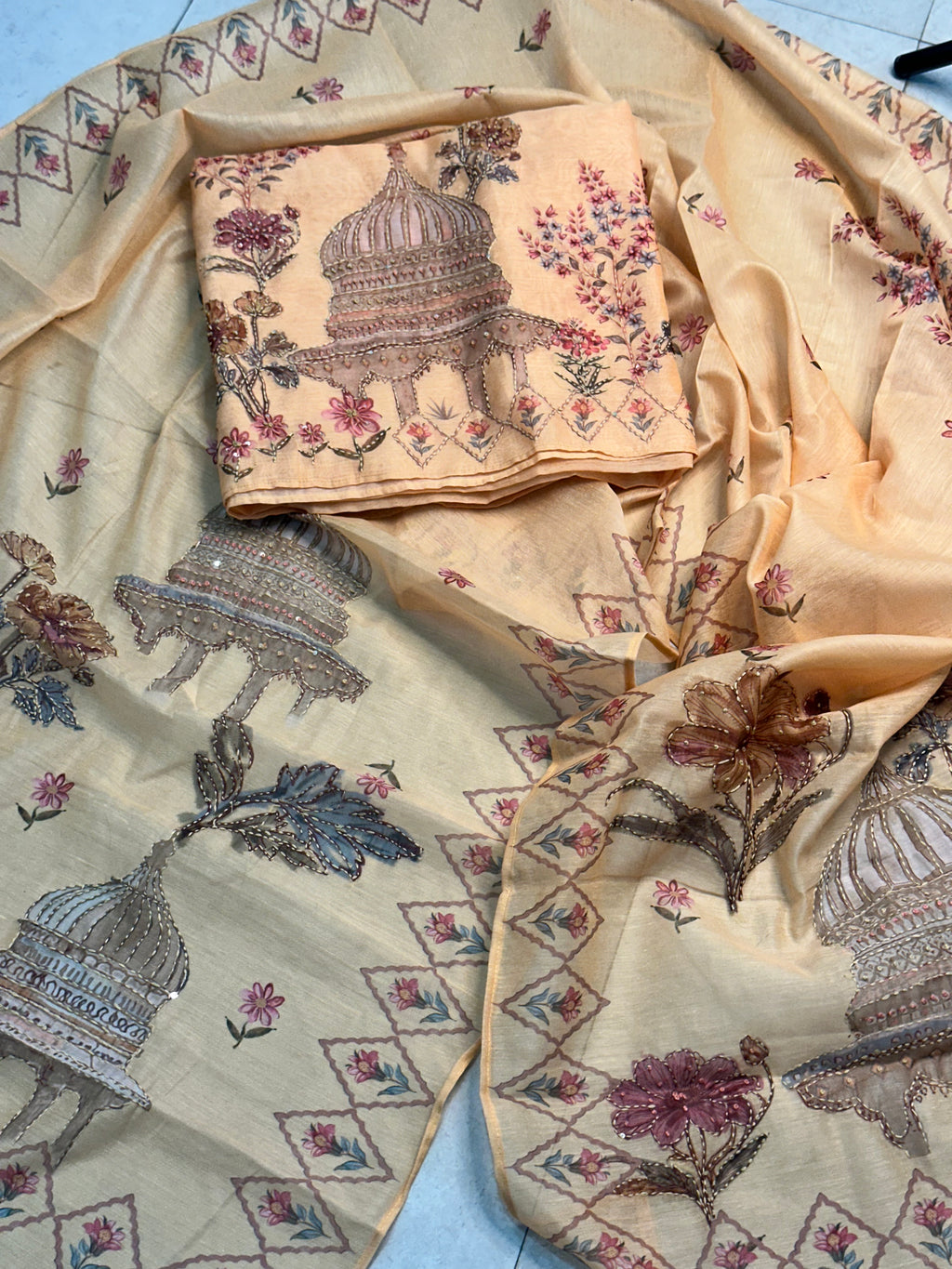 Mul Chanderi Suit Set