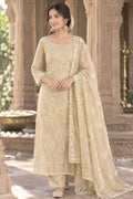 Champagne Floral Grace Unstitched Suit
