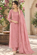 Rose Pink Floral Grace Unstitched Suit
