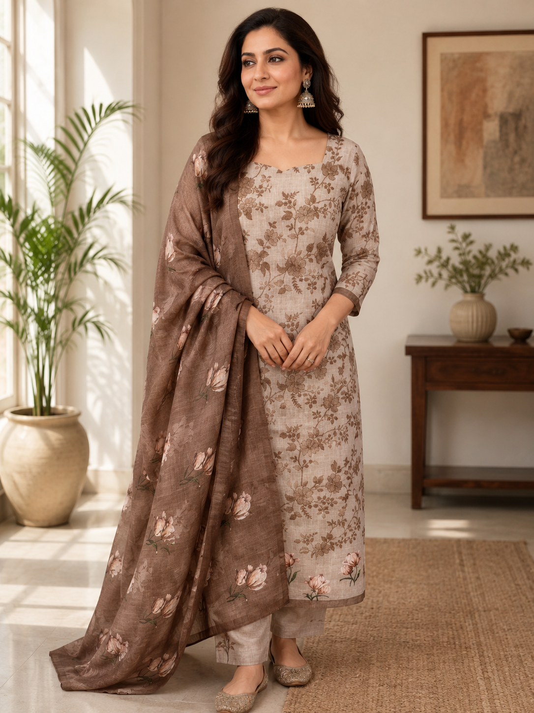Roses and Leaves Suit Set