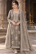 Cocoa Floral Grace Unstitched Suit